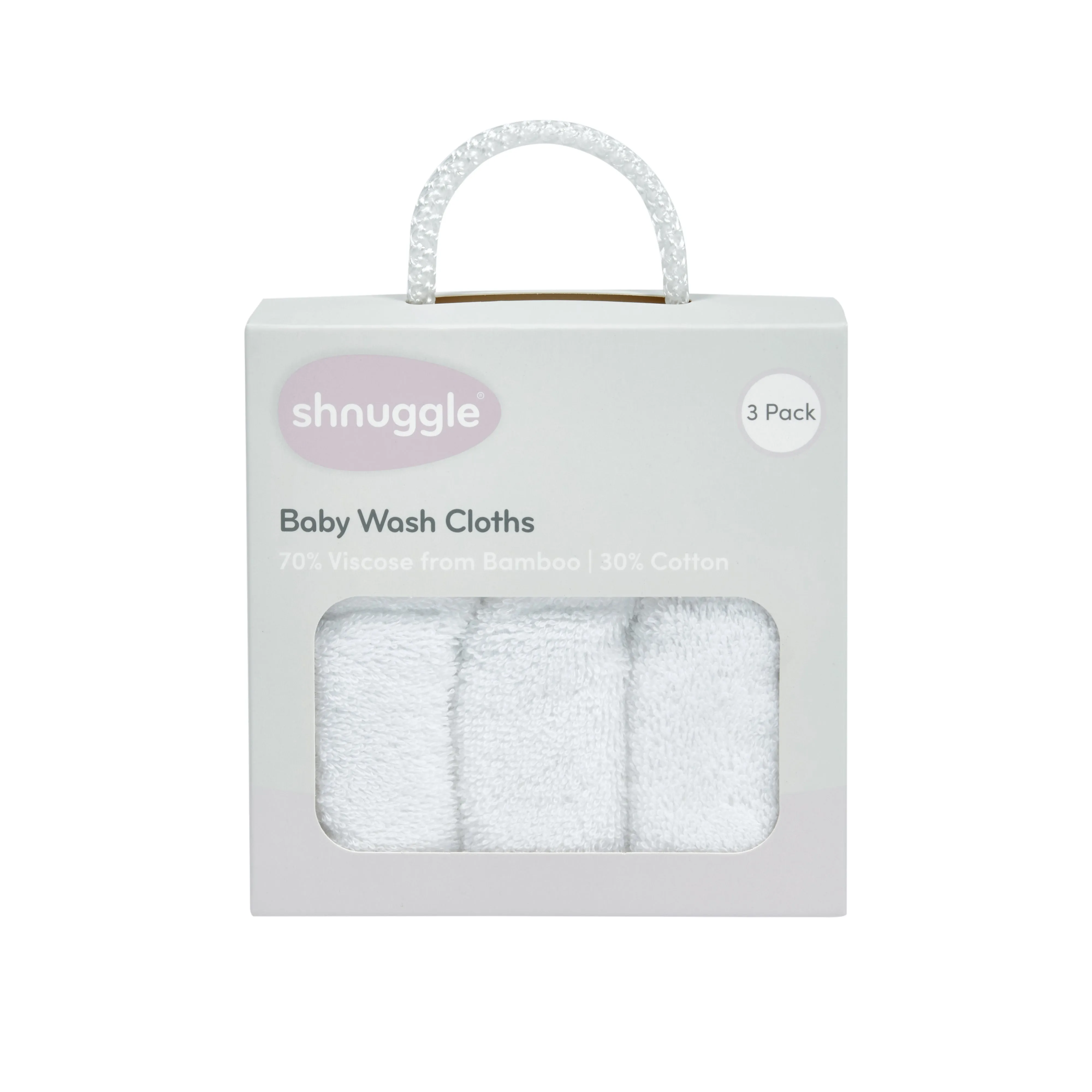 Shnuggle Baby Wash Cloths White Pack Of Three