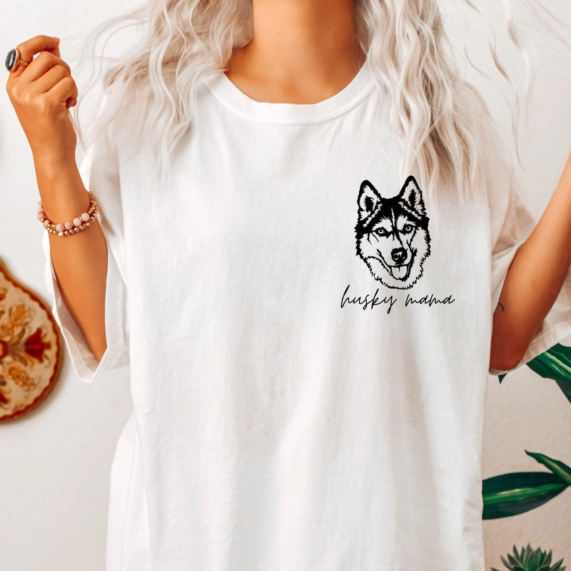 Siberian Husky Dog mom Comfort Colors T Shirt