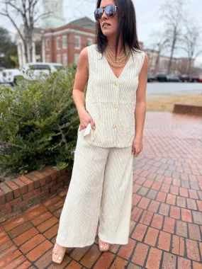 Skyline Striped Wide-Leg Pants