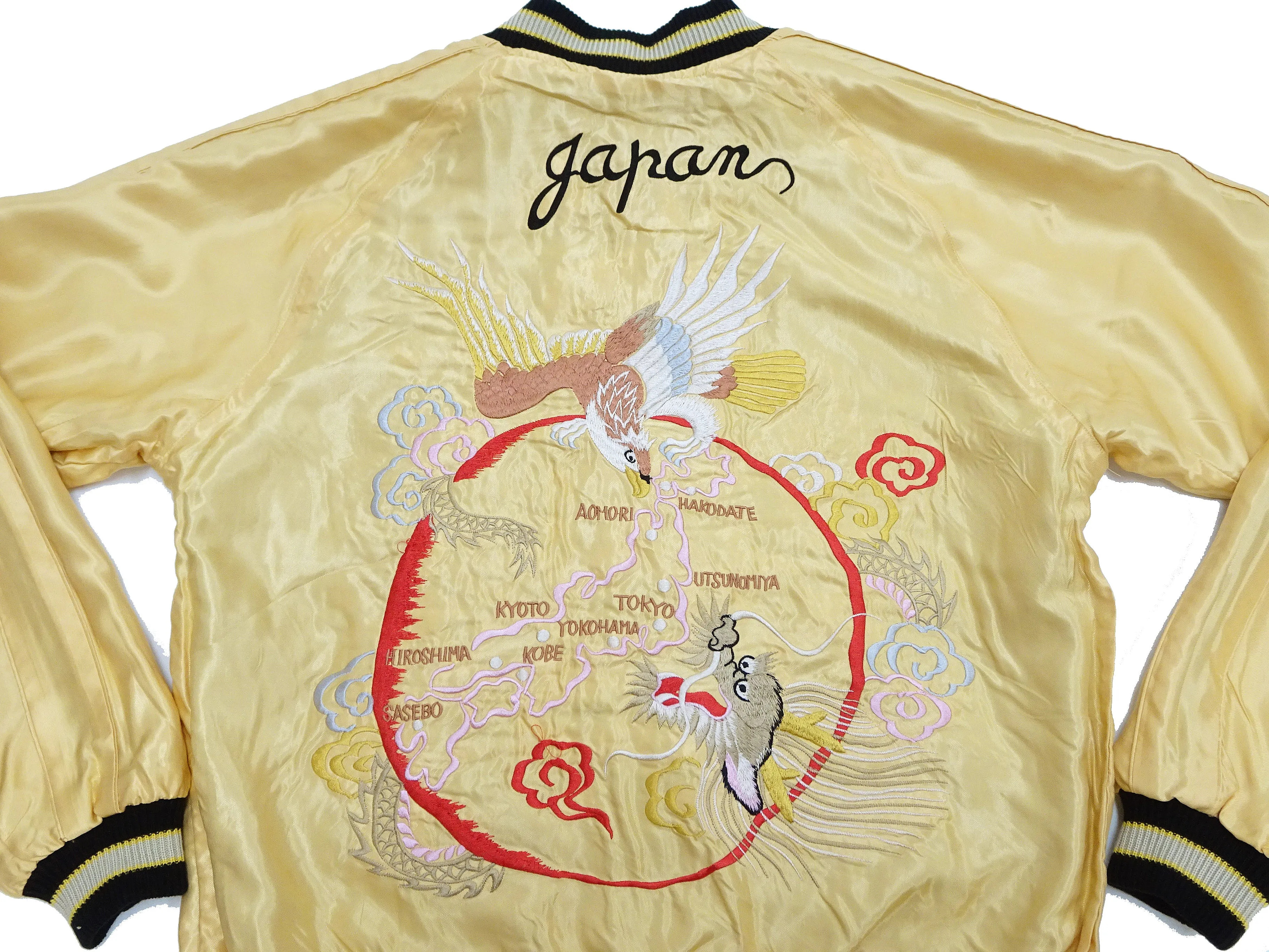 Tailor Toyo Sukajan TT15682 Men's Japanese Souvenir Jacket Roaring Tiger x Japan Map Embroidery TT15682-145