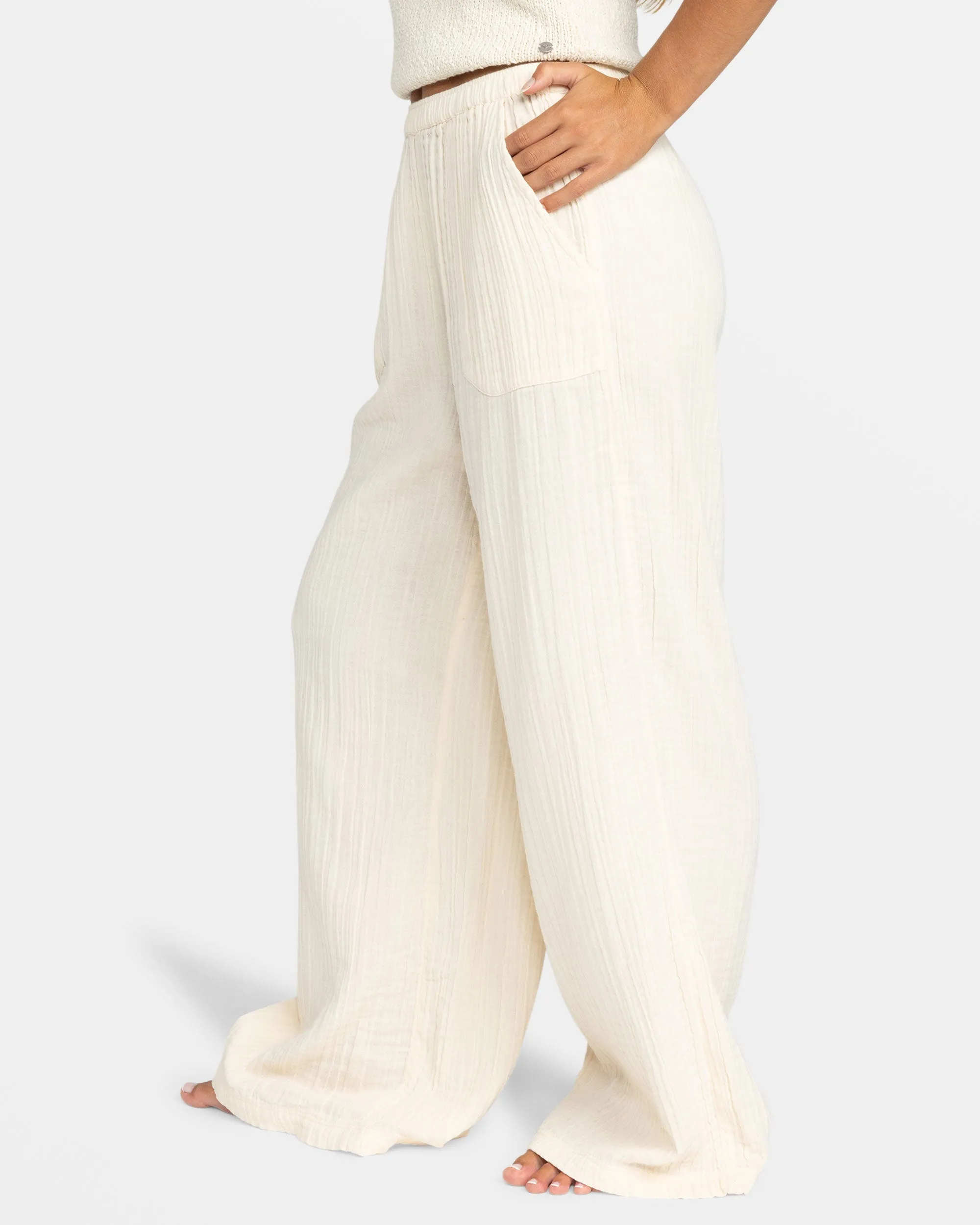 What A Vibe Wide Leg Pants - Parchment