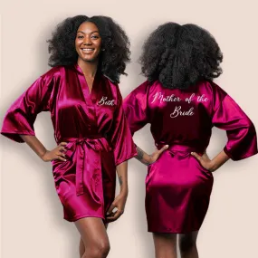 Wine Burgundy Personalized Bridesmaid Robes, Custom Womens & Girls Robes for All Occasions, Bachelorette Party Robes, Quinceanera Robes, Birthday Robes