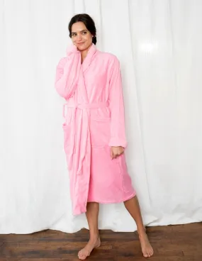 Women's Light Pink Fleece Robe