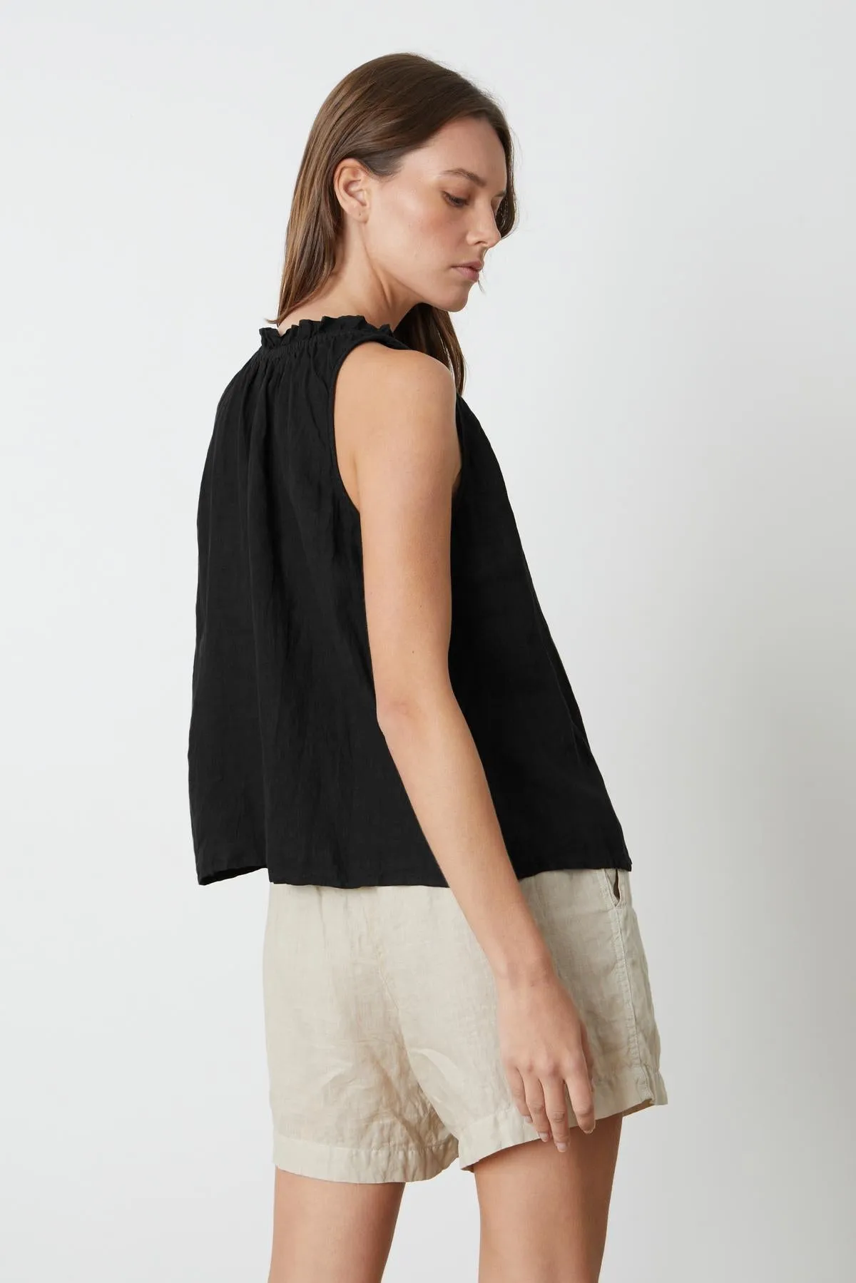 ZOEY LINEN V-NECK TANK TOP